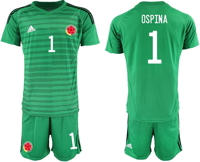 Men 2020-2021 Season National team Colombia goalkeeper green #1 Soccer Jersey1->mexico jersey->Soccer Country Jersey